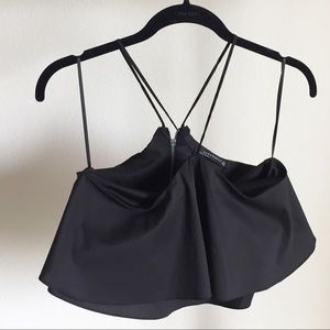 Zara black ruffled crop top.